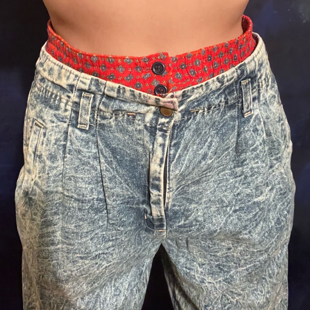 80s/90s vintage built in boxer acid wash jeans